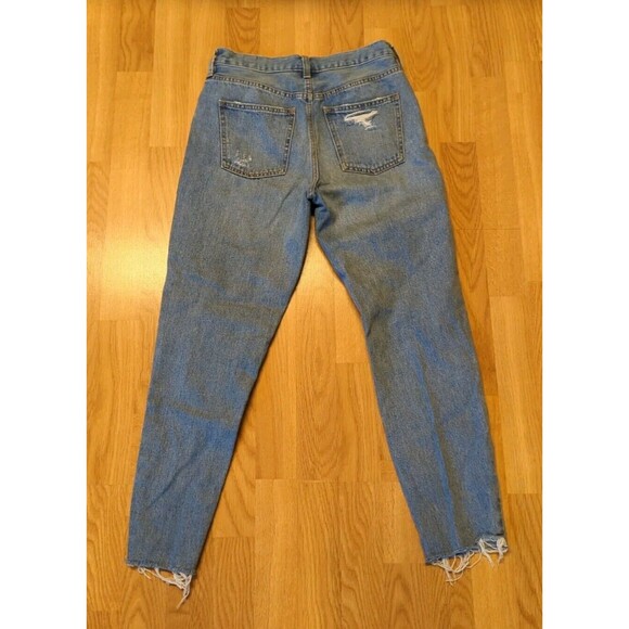 We The Free Jeans Womens 26 Blue Denim High Rise Button Fly Distressed Raw Hem - Picture 7 of 12